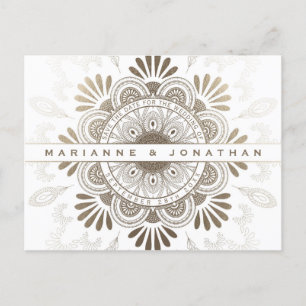 Sparen de Datum Briefkaarten White & Gold Foil Man
