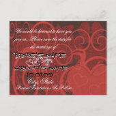 Sparen de Datum Burgundy Hearts - Aankondigingskaart (Achterkant)