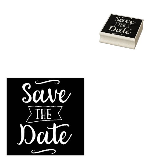 Sparen de Datum  Chalkboard Rubberstempel (Gestempeld)