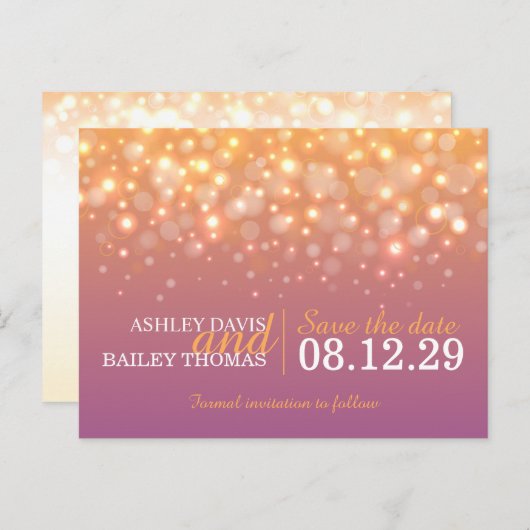 Sparen de datum champagne borrelt het briefkaart v (Voorkant / Achterkant)