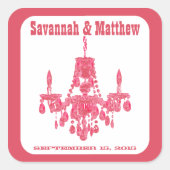 Sparen de Datum Chandelier Fontier Wedding Sticker (Voorkant)