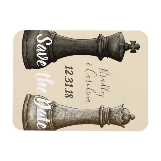Sparen de Datum Chess King Queen Magneet (Horizontaal)