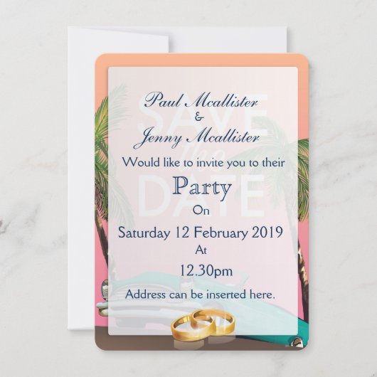 Sparen de Datum  converteerbare Auto Kaart (Voorkant)