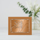 Sparen de Datum Crystals Shimmer Oranje Monotone Save The Date (Staand voorkant)