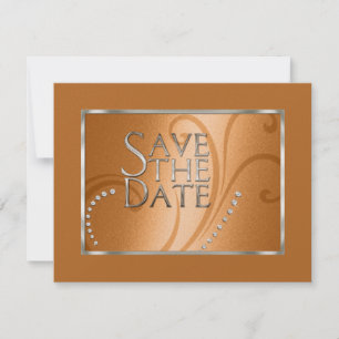 Sparen de Datum Crystals Shimmer Oranje Monotone Save The Date
