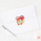 Sparen de Datum Cupid Liefde Vierkante Sticker (Envelop)