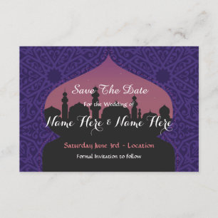 Sparen de Datum de Arabische Nacht Wedding nodigt Save The Date