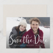 Sparen de datum de eenvoudige horizontale fotokaar save the date (Voorkant / Achterkant)