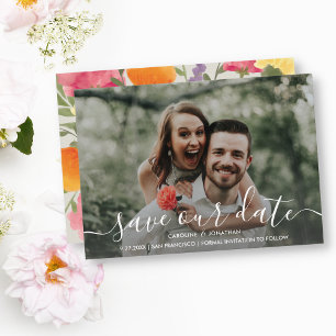 Sparen de Datum de Foto Behandelde Bloemen van de  Save The Date