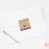 Sparen de Datum de Hunt over Weddenschap is Vierkante Sticker (Envelop)
