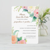 Sparen de Datum de Moderne Rozen van de Waterverf  Kaart (Staand voorkant)