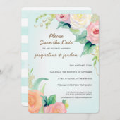 Sparen de Datum de Moderne Rozen van de Waterverf Kaart (Voorkant / Achterkant)