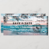 Sparen de Datum de Tropische Beach van de Kogelsch Save The Date (Voorkant / Achterkant)