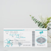 Sparen de Datum die Pass aan Hawaii overgaat Save The Date (Staand voorkant)