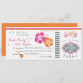 Sparen de Datum die Pass aan Hawaii overgaat Save The Date (Voorkant / Achterkant)