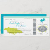 Sparen de Datum die Pass aan Jamaica het instappen Save The Date (Voorkant / Achterkant)