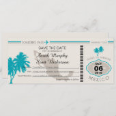 Sparen de Datum die Pass aan Mexico het instappen Save The Date (Voorkant / Achterkant)