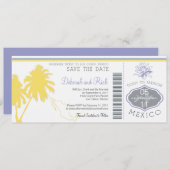 Sparen de Datum die Pass aan Mexico het instappen Save The Date (Voorkant / Achterkant)