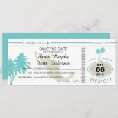 Sparen de Datum die Pass aan Mexico het instappen Save The Date (Voorkant / Achterkant)