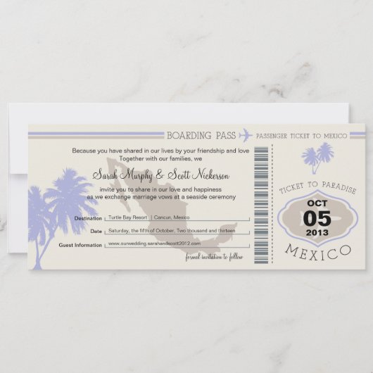 Sparen de Datum die Pass aan Mexico het instappen Save The Date (Voorkant)