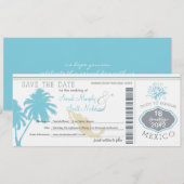 Sparen de Datum die Pass aan Mexico het instappen Save The Date (Voorkant / Achterkant)