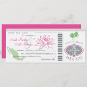 Sparen de Datum die Pass aan Mexico het instappen Save The Date (Voorkant / Achterkant)