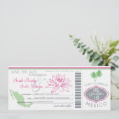 Sparen de Datum die Pass aan Mexico het instappen Save The Date (Staand voorkant)