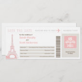 Sparen de Datum die Pass aan Parijs Frankrijk over Save The Date (Voorkant / Achterkant)