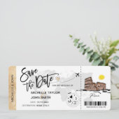 Sparen de Datum die Pass Rome Italië instappen Kaart (Staand voorkant)