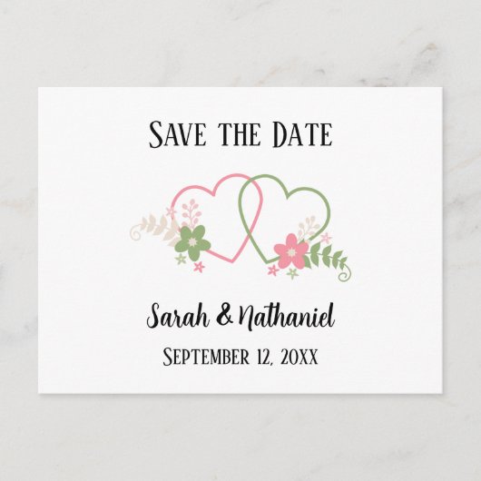 Sparen de Datum Dual Hearts Bride & de Datum van d Briefkaart (Voorkant)