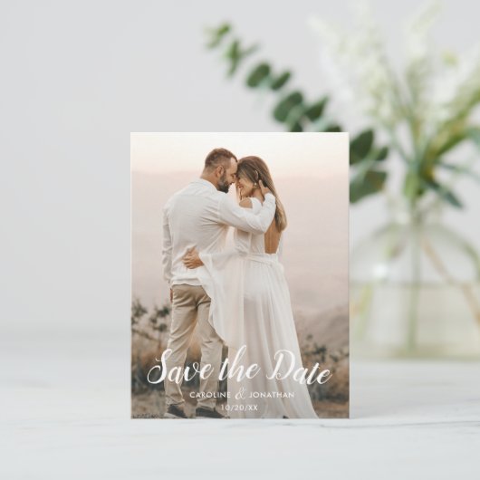 Sparen de Datum Één Grote  Bekleding van de Tekst  Briefkaart (Staand voorkant)