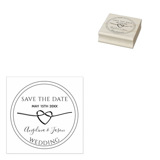 Sparen de Datum Eenvoudige Rope Hart Weddenschap C Rubberstempel (Gestempeld)
