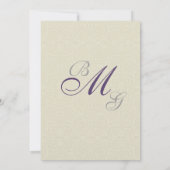 Sparen de Datum - Elegant Iris Monogram Uitnodigin Save The Date (Achterkant)