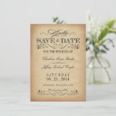 Sparen de Datum - Elegant Parchment Save The Date (Staand voorkant)