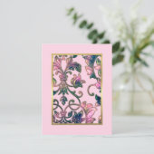 Sparen de Datum Elegant Roze marine en Groene Dama Save The Date (Staand voorkant)