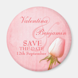 Sparen de Datum Enige Roze Rozenbrochure Magnet Magneet