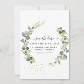Sparen de Datum Eucalyptus Greenery Succulent Save The Date (Voorkant)