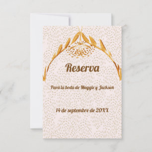 Sparen de Datum Faux Gold Achtergrond in het Spaan Save The Date