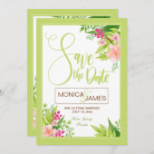 Sparen de Datum Floral Aankondiging (Voorkant / Achterkant)