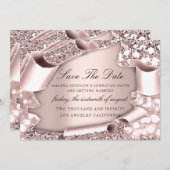 Sparen de Datum Florals Roos 3D koninklijke Initia Save The Date (Voorkant / Achterkant)