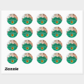 Sparen de Datum Foto Emerald Gerber Daisy Wedding Ronde Sticker (Vel)