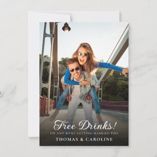 Sparen de Datum Foto Funny Wedding Aankondiging (Voorkant)