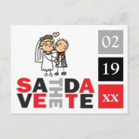 Sparen de Datum Fotokaart Weddings Bride Groom Kis