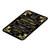 Sparen de Datum Gatsby Wedding Art Deco Gold Black Magneet (Linkerzijde)