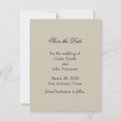 Sparen de Datum Gedrukte "In reliëf"Champagne Dama Save The Date (Achterkant)