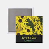 Sparen de Datum, gele maisiebloemen Magneet (Voorkant / Achterkant)