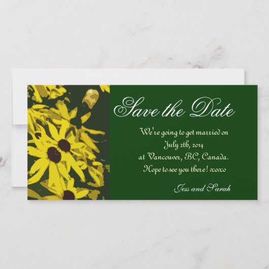 Sparen de Datum, gele maisiebloemen Save The Date (Voorkant)