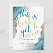 Sparen de Datum Gemarmerde Turquoise van de Inkt e Kaart (Voorkant)