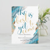 Sparen de Datum Gemarmerde Turquoise van de Inkt e Kaart (Staand voorkant)