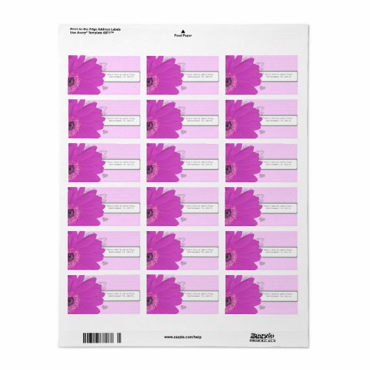 Sparen de Datum Gerber Daisy Musical Notes en het  Etiket (Full Sheet)